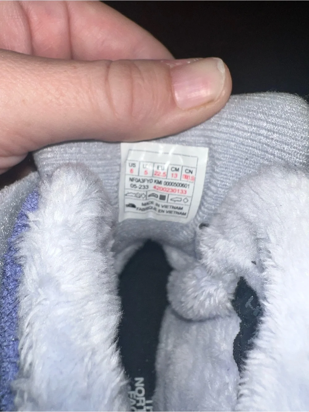 The North Face Kids Purple and White Winter Snow Boots